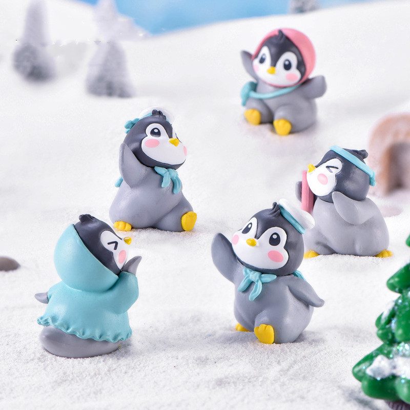 Resin Penguin Model Kids Toys Fairy Garden Decoration Miniture Fairy Garden Accessories Supplies Pot Bonsai Moss Fairy Garden Animals Micro Landscape Miniature Garden Terrariums Fairy Garden Figurine Kits Items Auto Interior Decoration